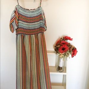 Monteau Striped Off Shoulder Maxi- Medium (EUC)